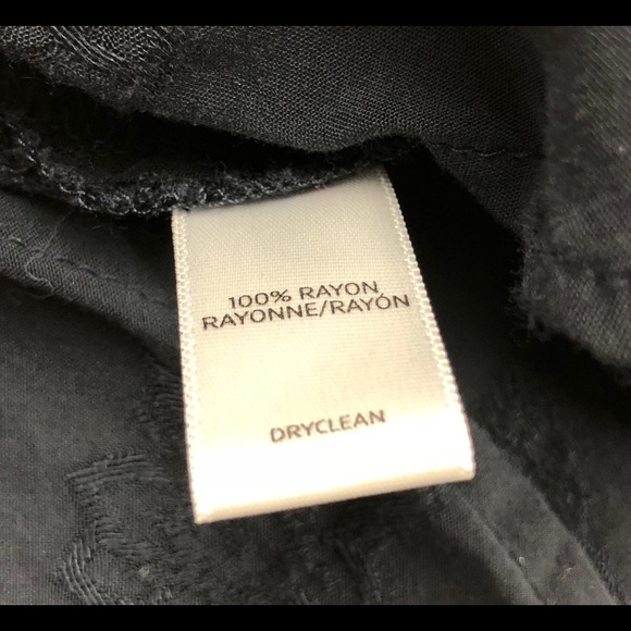 LOFT | Navy Ruffled Babydoll Floral Rayon Blouse M - Picture 6 of 7